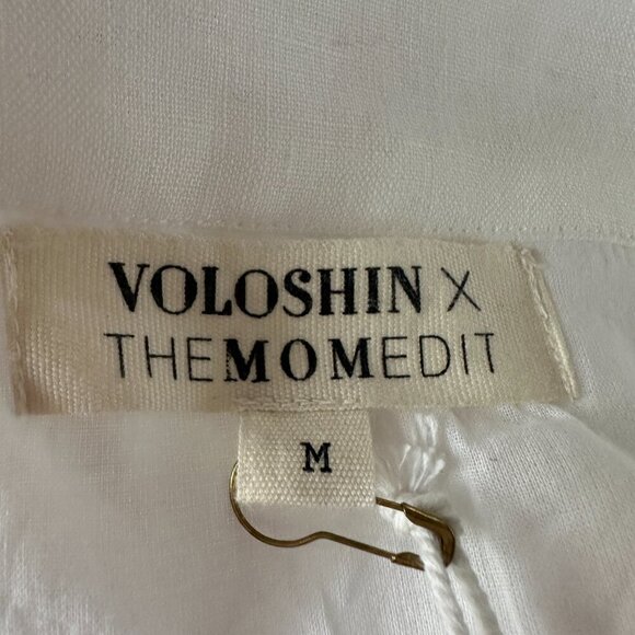 NWT - Voloshin X The Mom Edit Linen White Gigi Wrap Ruffle Skirt - Size M - Picture 9 of 13